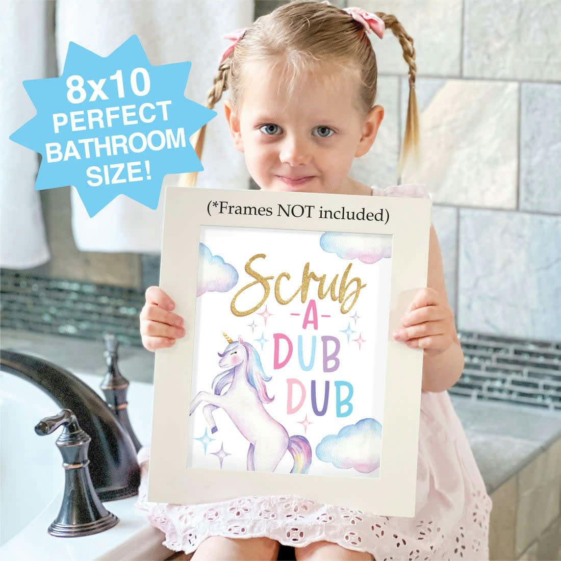 10-Piece Potty Training Charts & 6-Piece Bathroom Wall Art Decor Prints