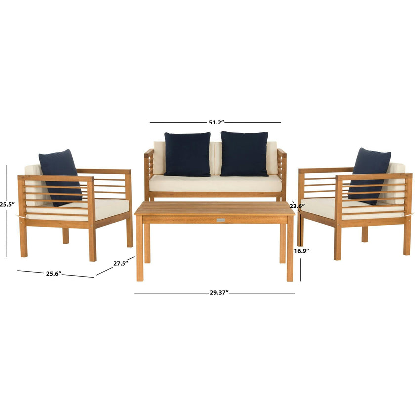 Alda Eucalyptus 4-Piece Outdoor Set