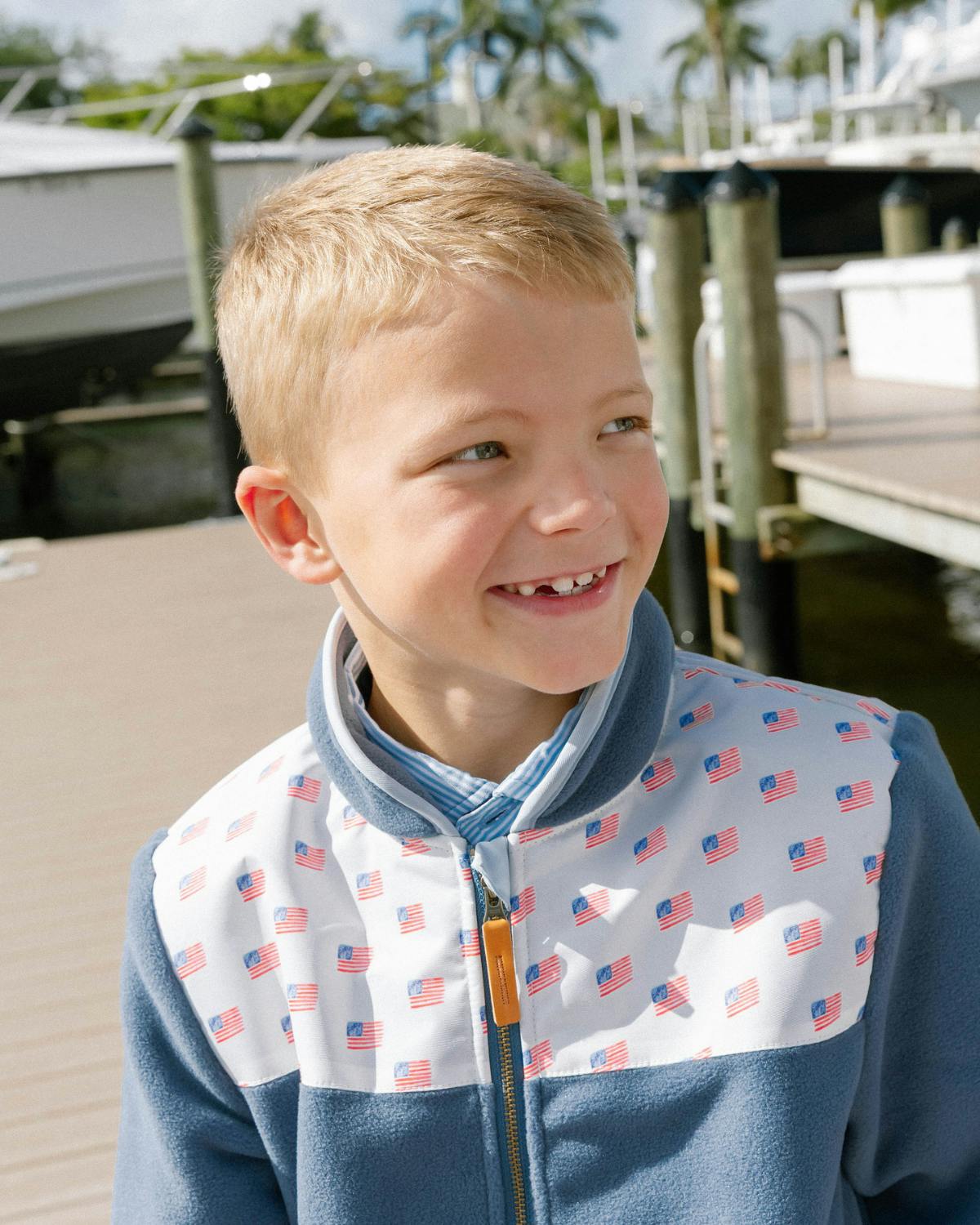 Kids American Flag Fleece Jacket
