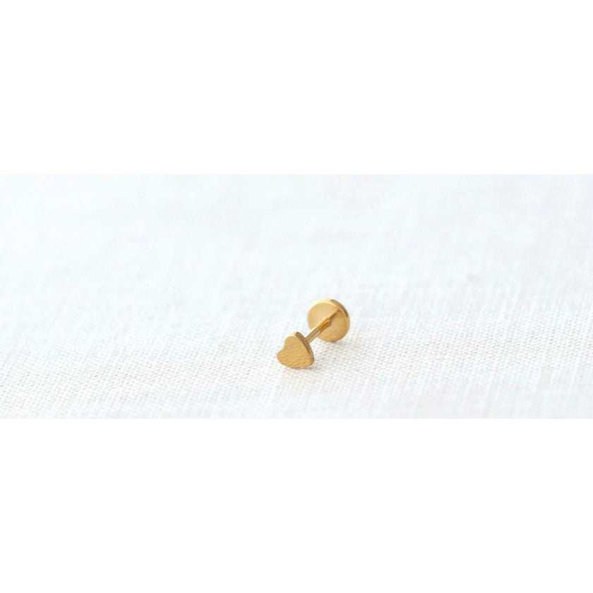 Heart Titanium Flat Back Stud Earring