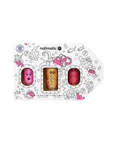 Nail Polish for Kids SET OF 3 EXPLORATION : SISSI PINKY + BODY ROLETTE YELLOW GOLD