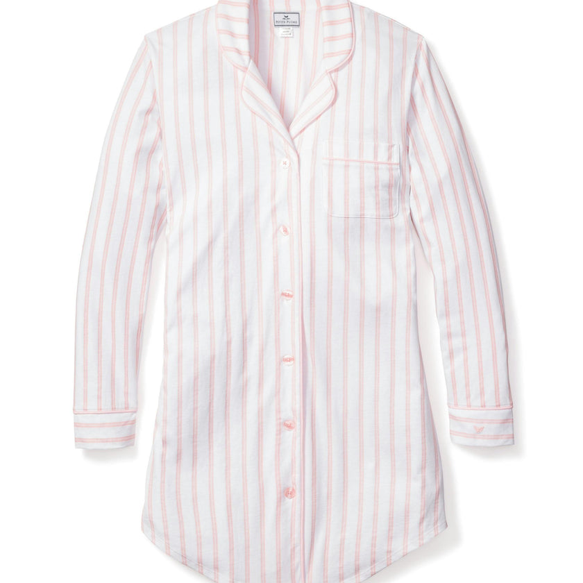 Women's Pima Nightshirt in Pink Stripe