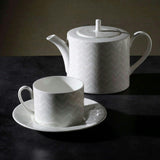 Tea Pot Or Coffee Pot Zig Zag  White Diam. 4.75"