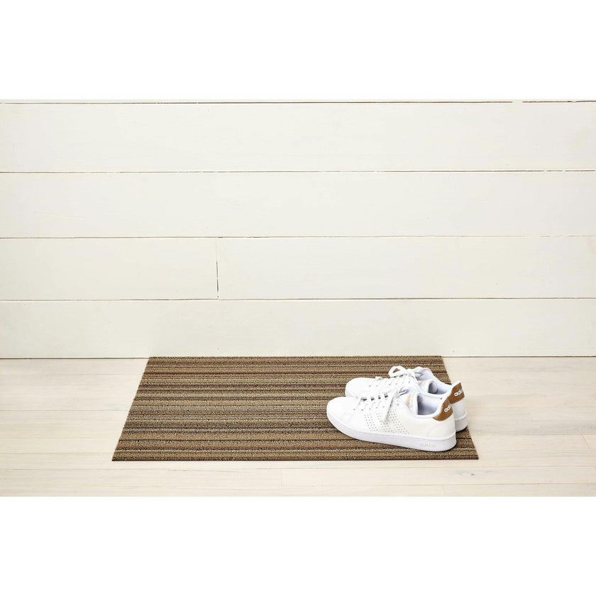 Skinny Stripe Shag Floor Mat, Mushroom