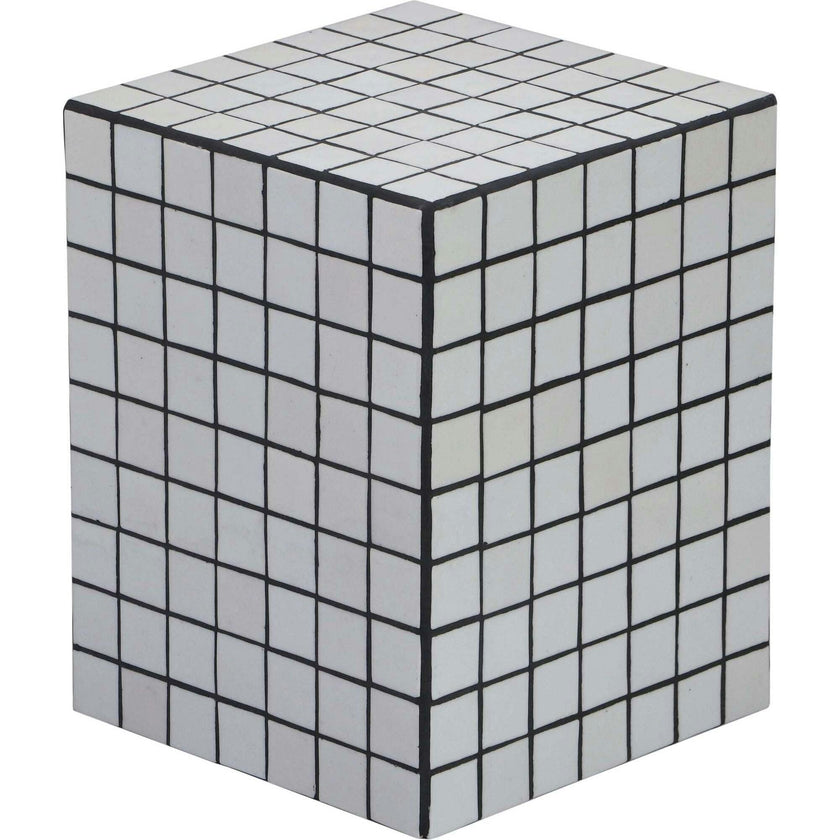 Callista 18" Modern Bohemian Ceramic Tiled Rectangle End Table