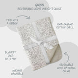 QUINN Reversible Light Weight Quilted Baby Blanket