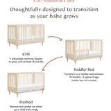 Lolly 3-in-1 Convertible Crib with Toddler Bed Conversion Kit in Washed Natural