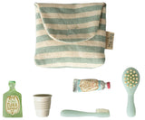 Tooth brush set in bag, Mouse - Blue stripe
