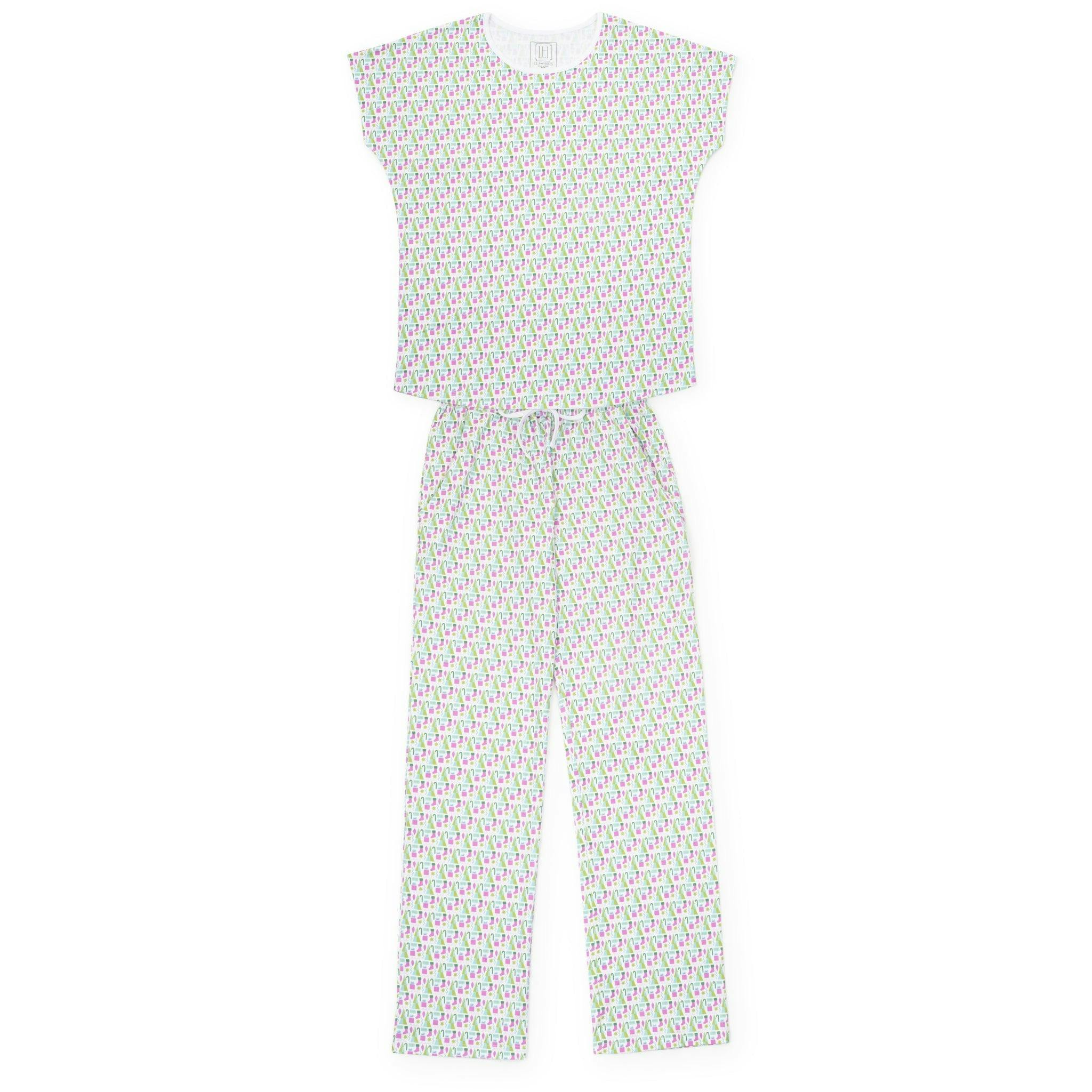Marcia Women's Pajama Pant Set - Mod Holiday Pink