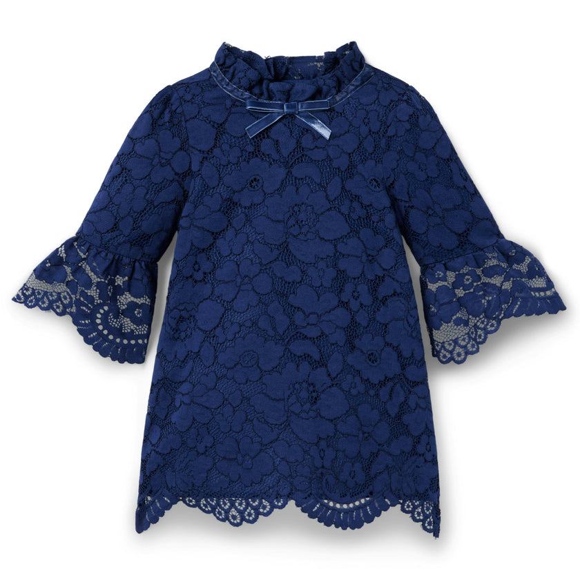 The Floral Lace Dress , blue