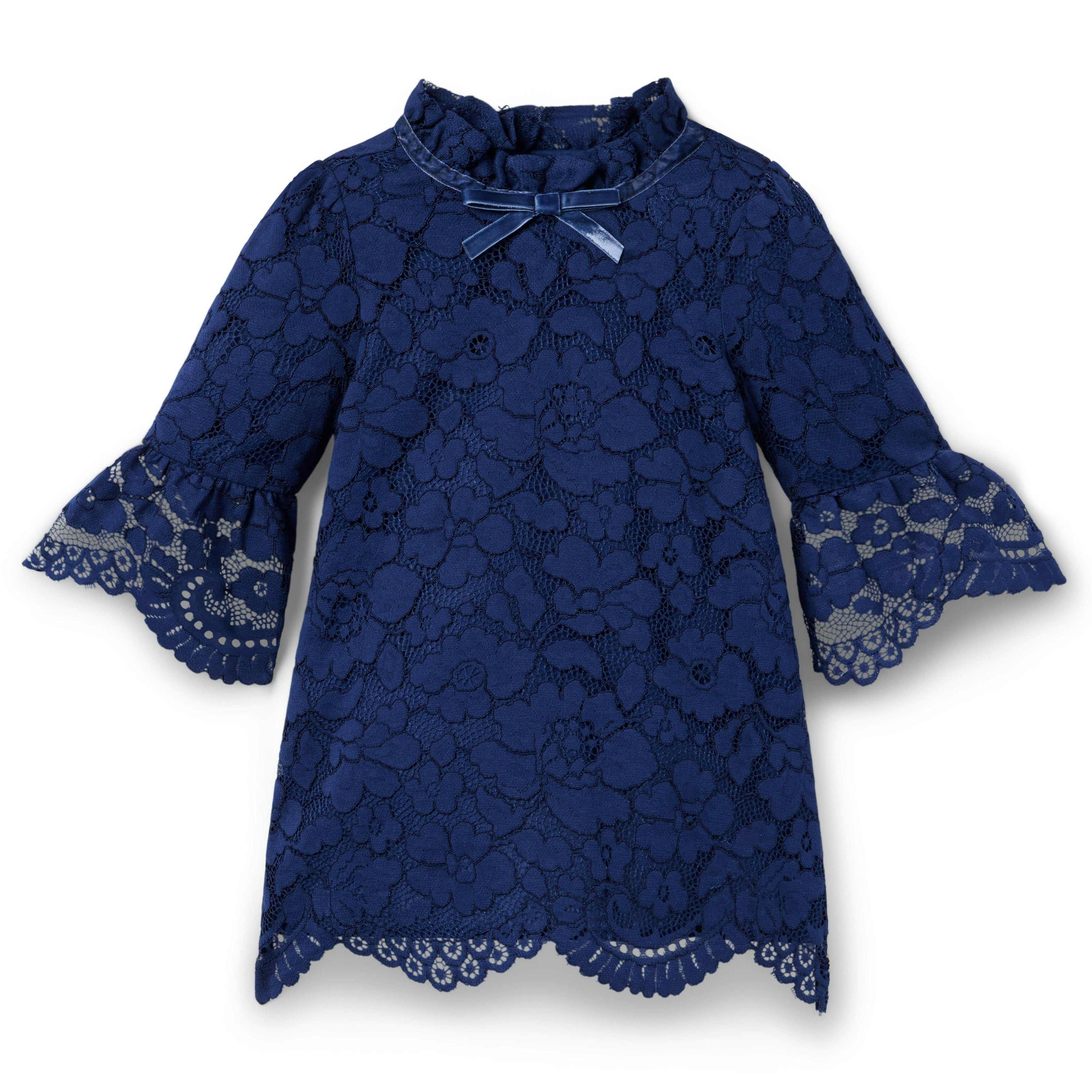 The Floral Lace Dress , blue