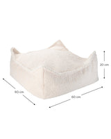 Cream White Square Ottoman