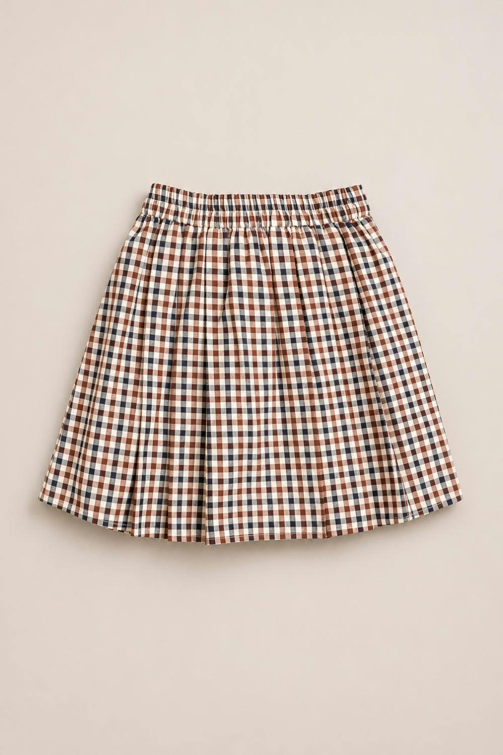 Mini Addison Skort in Chestnut Gingham