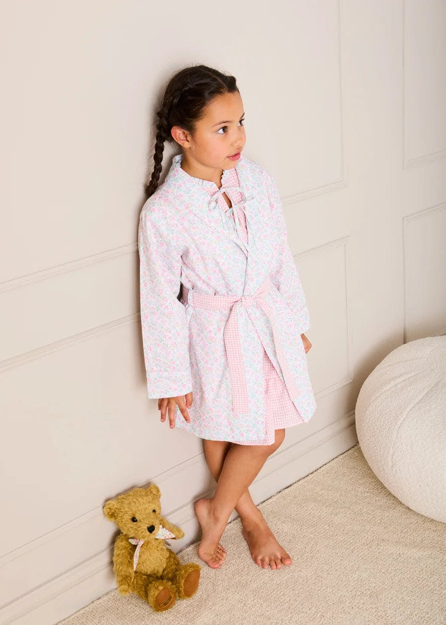 Harriet Floral Light Weight Dressing Gown in Pink (2- 10yrs)
