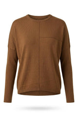 Ribbed Dolman Knit Top With Pinched Seams