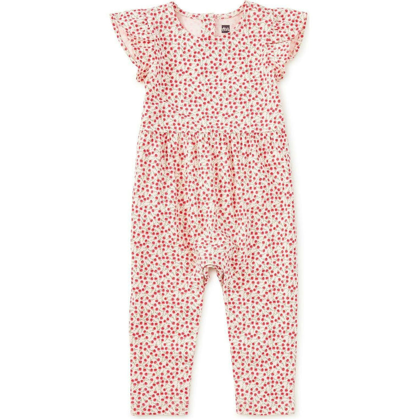 Tulip Sleeve Baby Romper, Pink