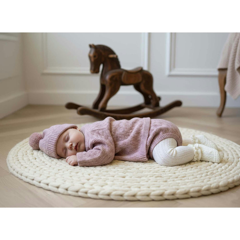 The Aspen Cashmere Baby Beanie | Rose