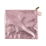 Packed Party Back to Fun Pink Bow Confetti Everything Pouch – Metallic Leatherette with Confetti-Trapped Vinyl Front, Spot Clean, 8.75x7.65 Inch