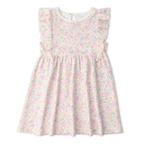 Organic Flutter Dress - Peony
