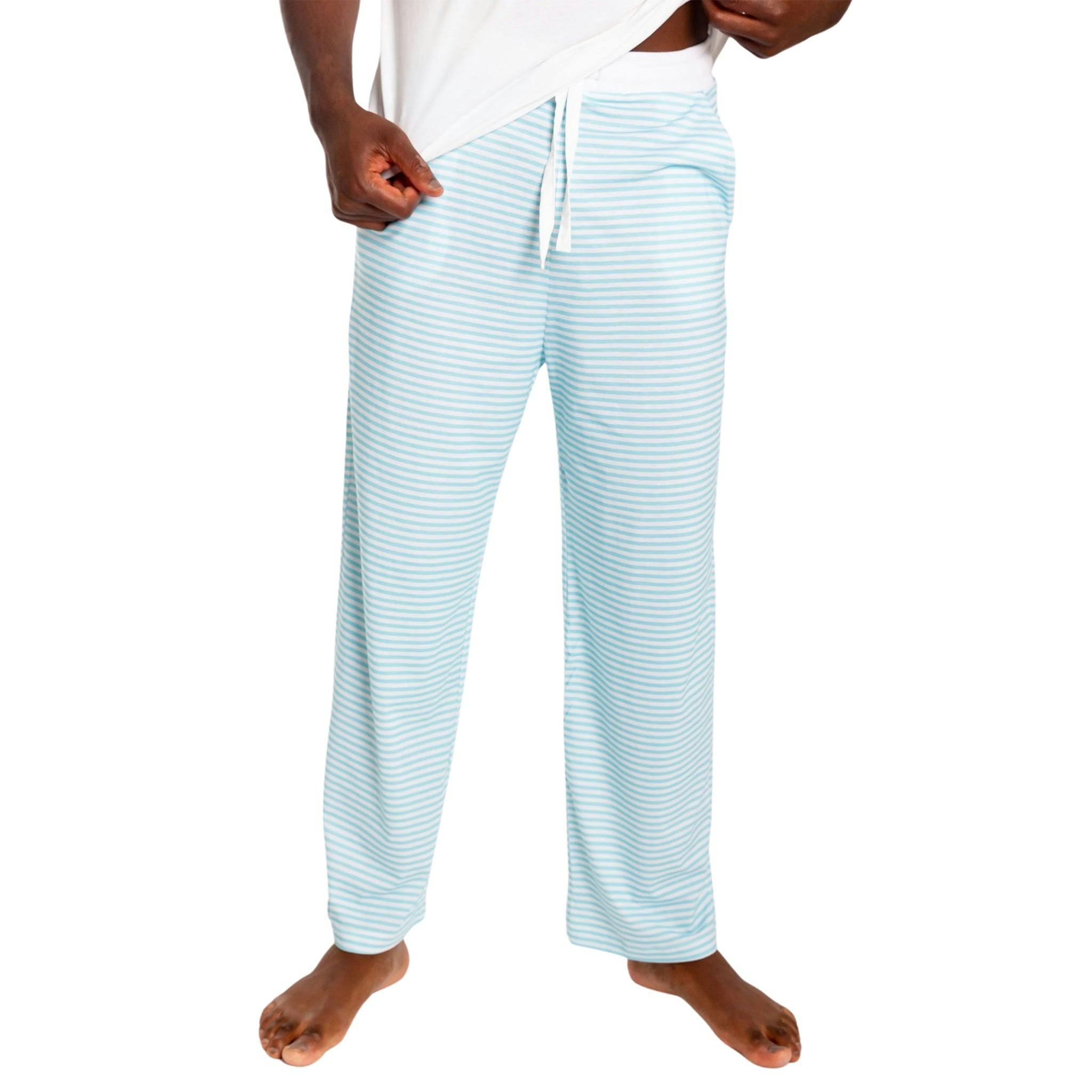 Men's Sky Blue Jersey PJ Pants - Organic Stretch Cotton
