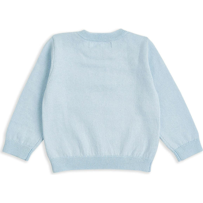 Pointelle Crown Crawler Set - Blue