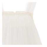 White Square Tulle Overlay Dress