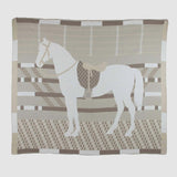 Cotton Sustainable Knit Patterned | Stripes Throw Blanket - Equestrian Cheval