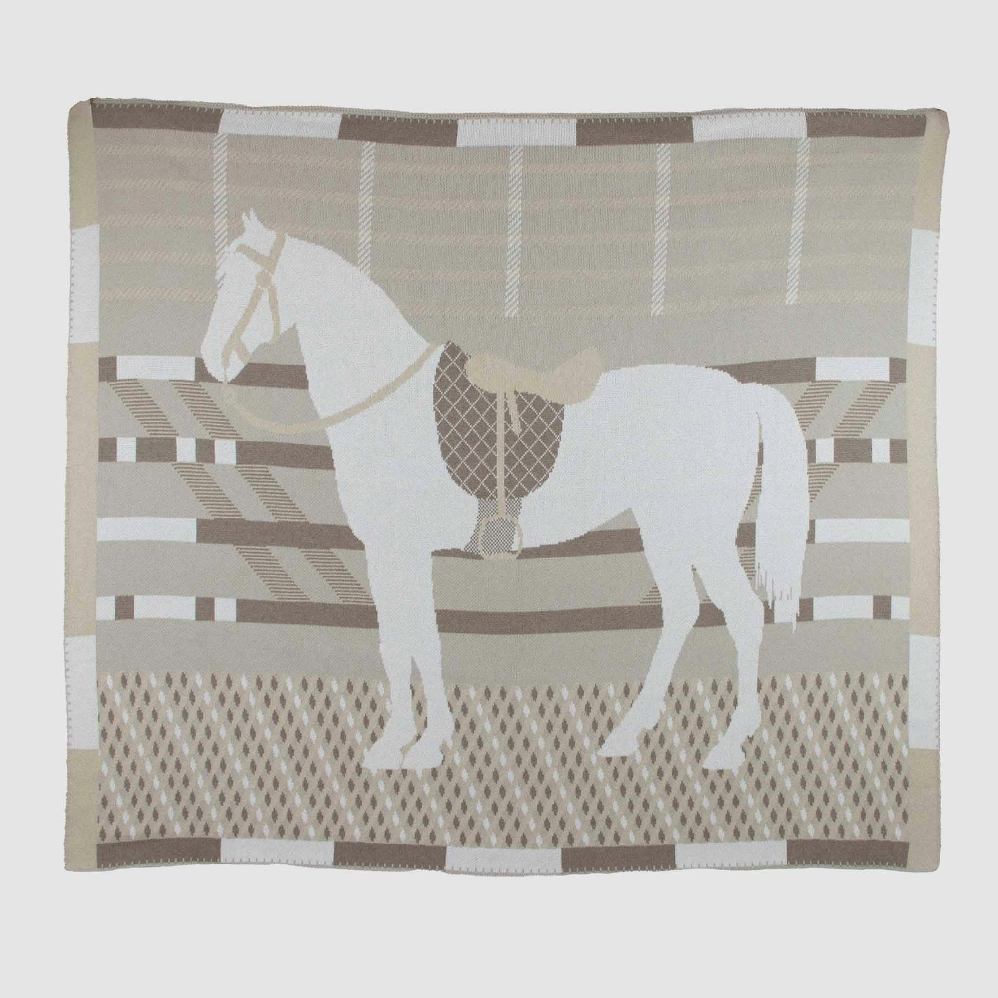 Cotton Sustainable Knit Patterned | Stripes Throw Blanket - Equestrian Cheval