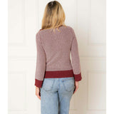 Organic Tweed Stitch Turtleneck Sweater, Red