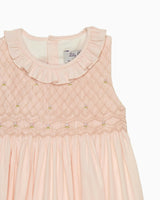 Baby Sleeveless Willow Rose Hand Smocked Dress