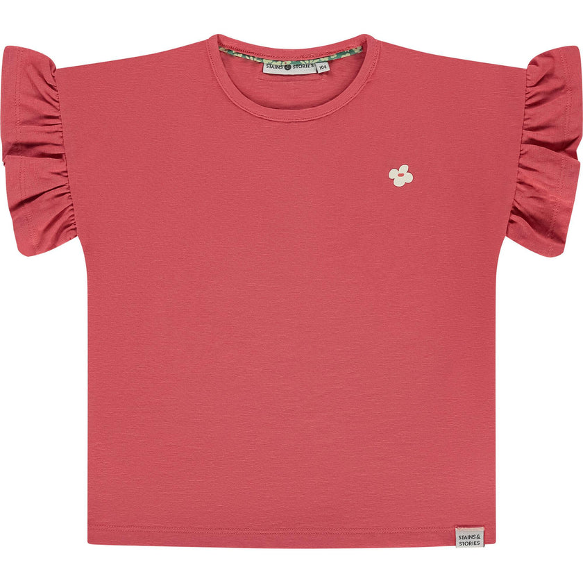 Daisy Ruffled Sleeve T-Shirt