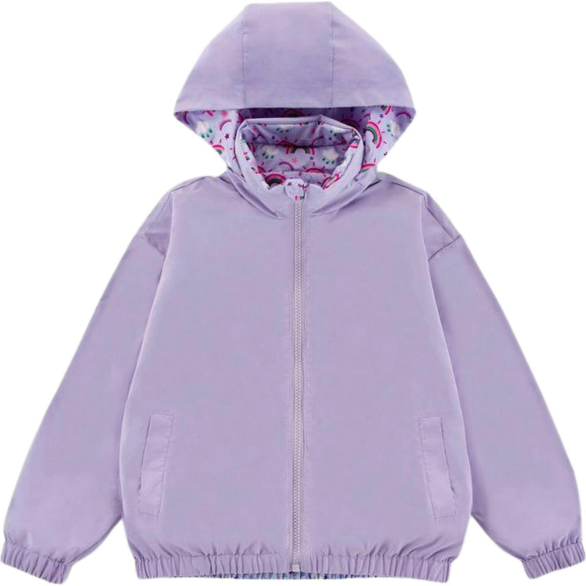 Max Reversible Rain Jacket Windbreaker, Purple Rainbow