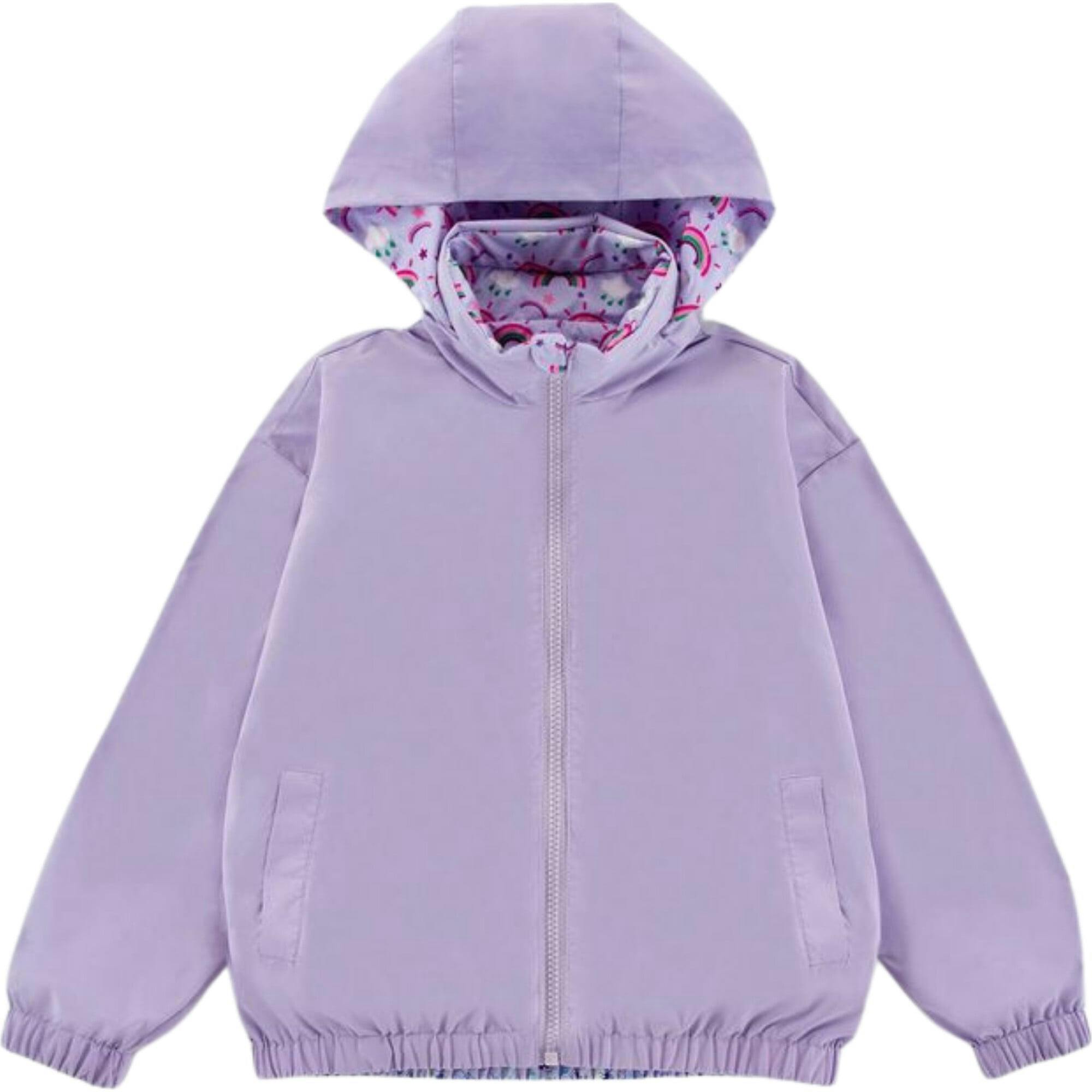 Max Reversible Rain Jacket Windbreaker, Purple Rainbow