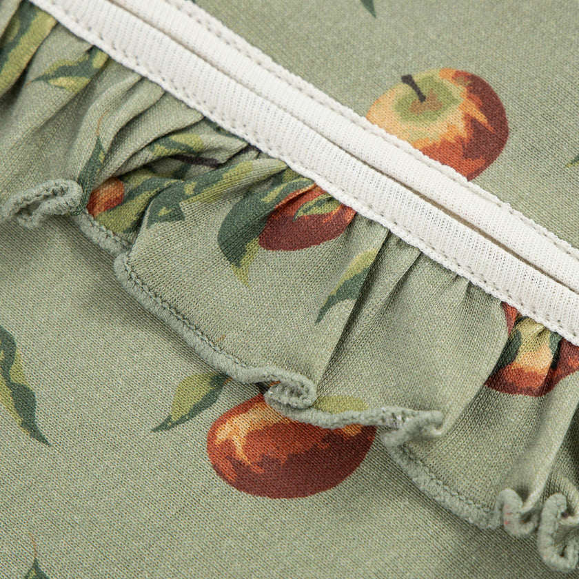 Apple Orchard Organic Cotton Ruffle Footed Romper