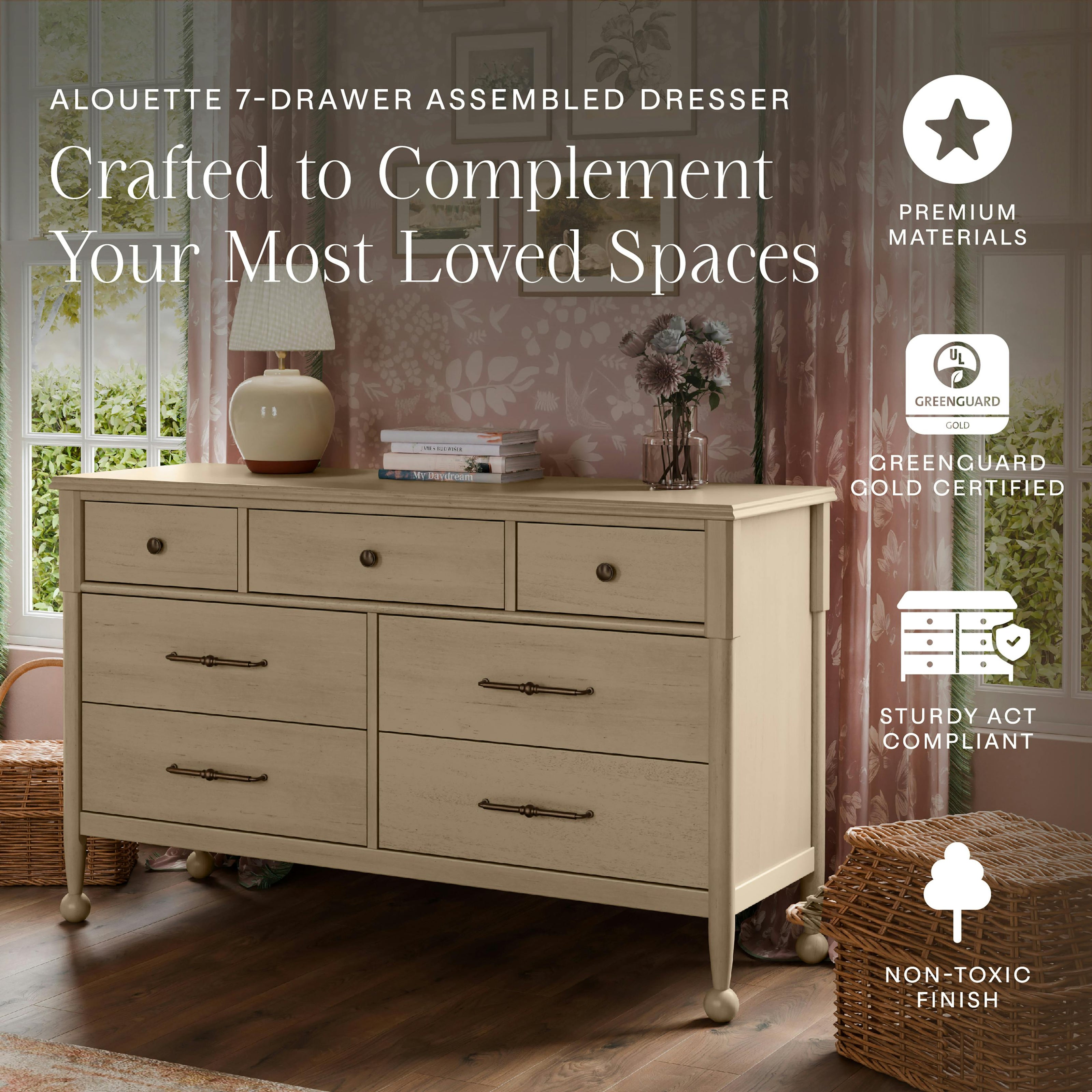 Alouette 7-Drawer Wide Assembled Dresser (56