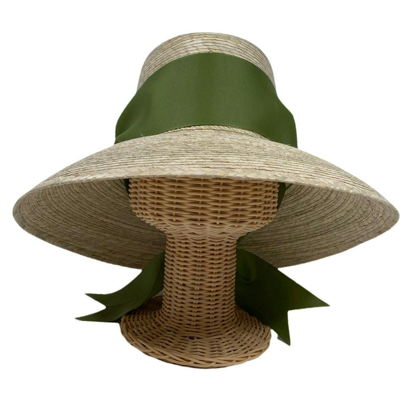 Wildflower Sun Hat (PreOrder Shipping June 15th) - Olive Green Wide & Short Grosgrain Ribbon