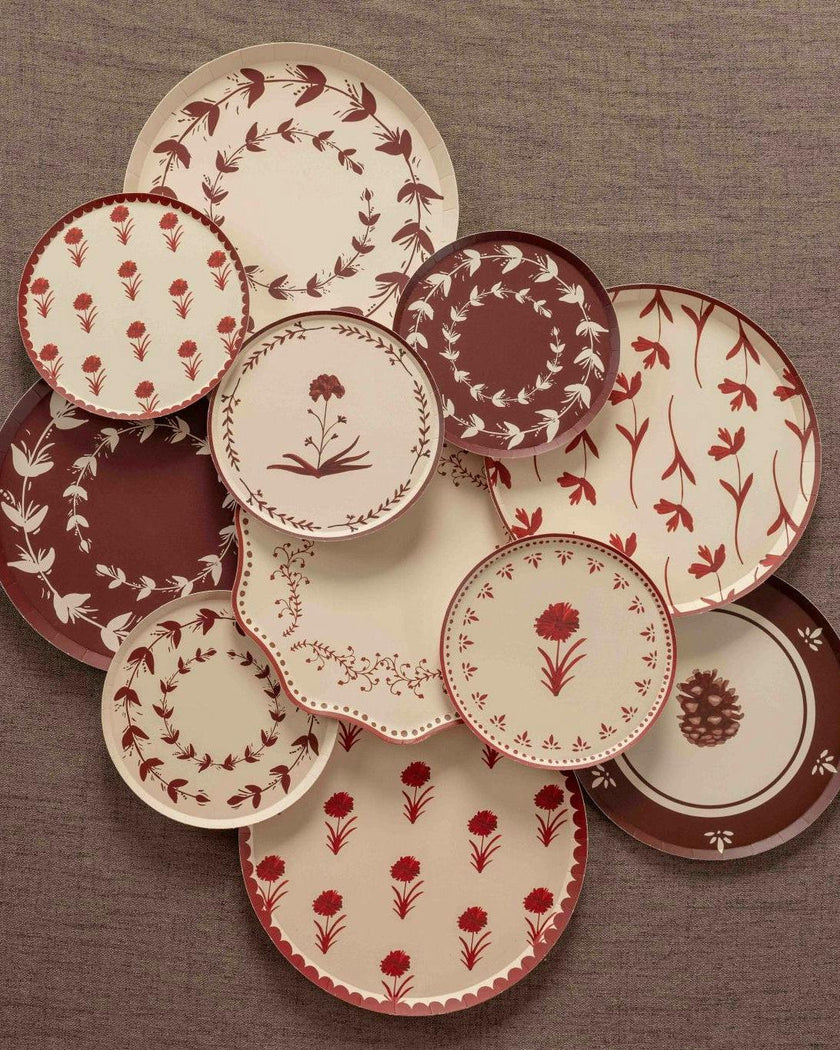 Elodie Dinner Plate Set in Cranberry
