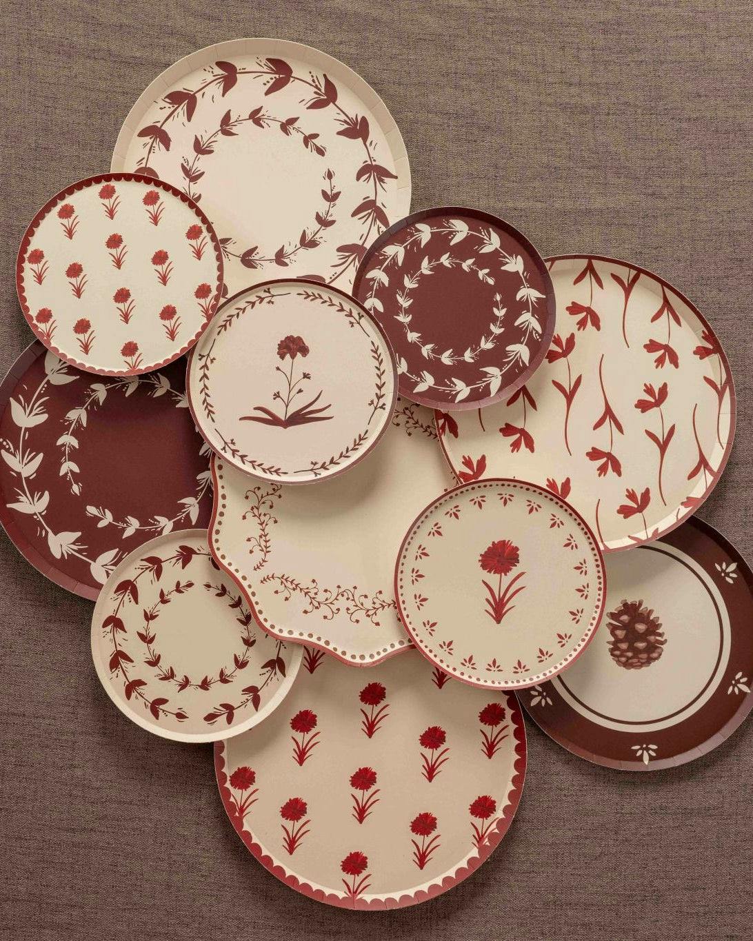 Elodie Dinner Plate Set in Cranberry