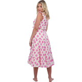 Giselle Women's Maxi Dress White Pink Ikat, Pink