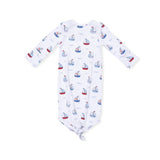 Bubbly Sailboats Blue - Knotted Gown and Hat