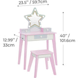 Little Princess Star Vanity with LED Illuminated Mirror