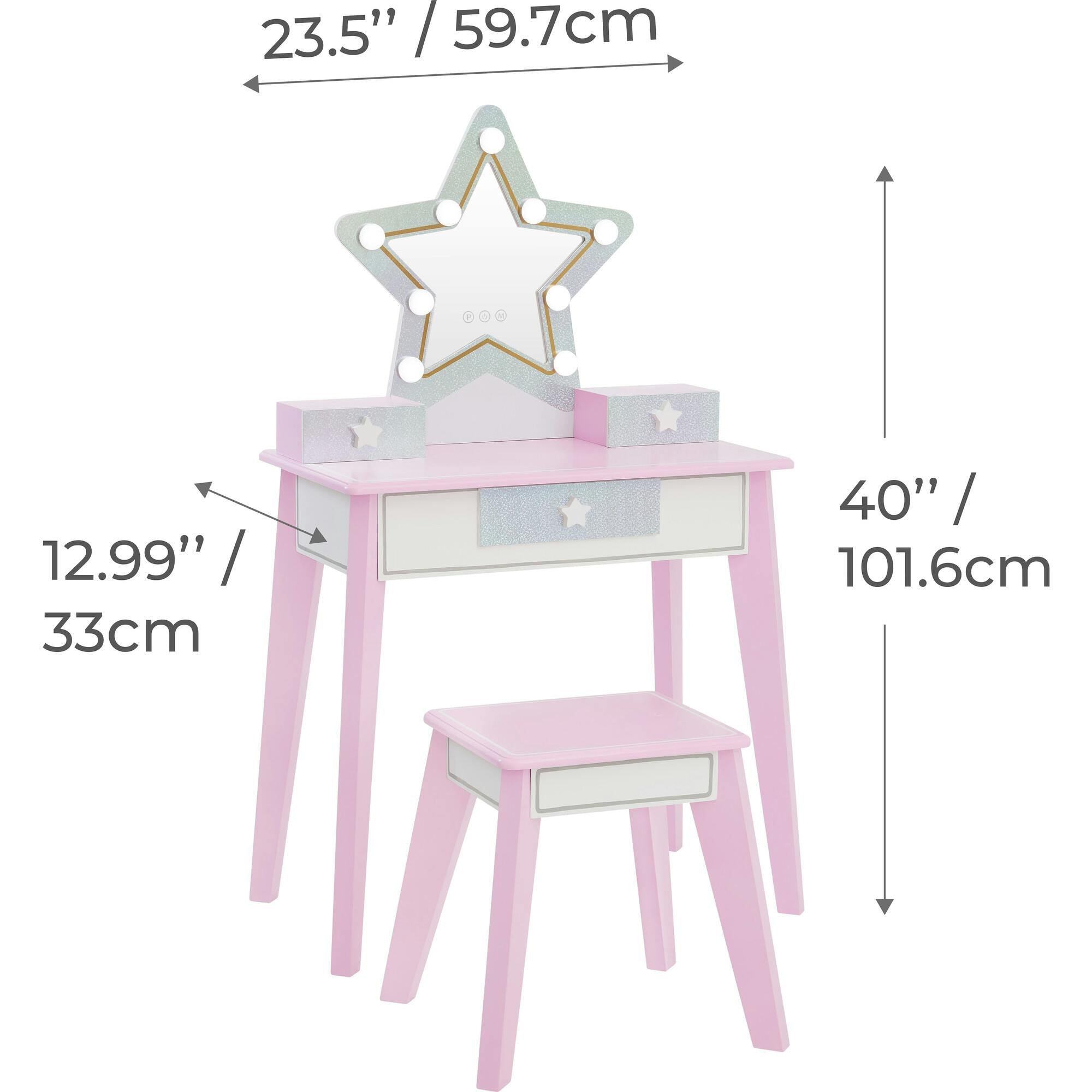 Little Princess Star Vanity with LED Illuminated Mirror