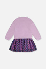 Bi-Material Dress Violet