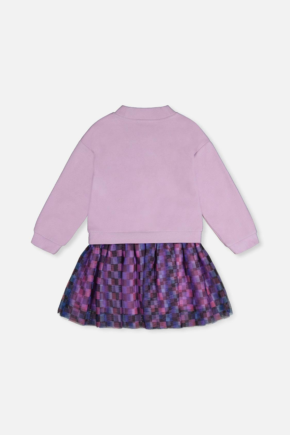 Bi-Material Dress Violet