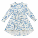Aoki Blue Toile Dress| Long Sleeve