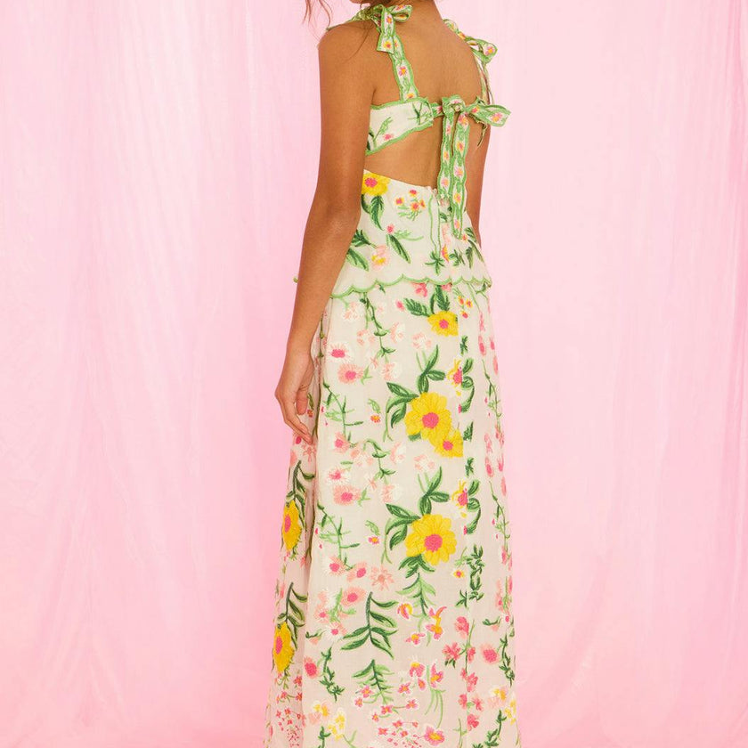 Kaylee Cotton Embroidered Maxi Dress