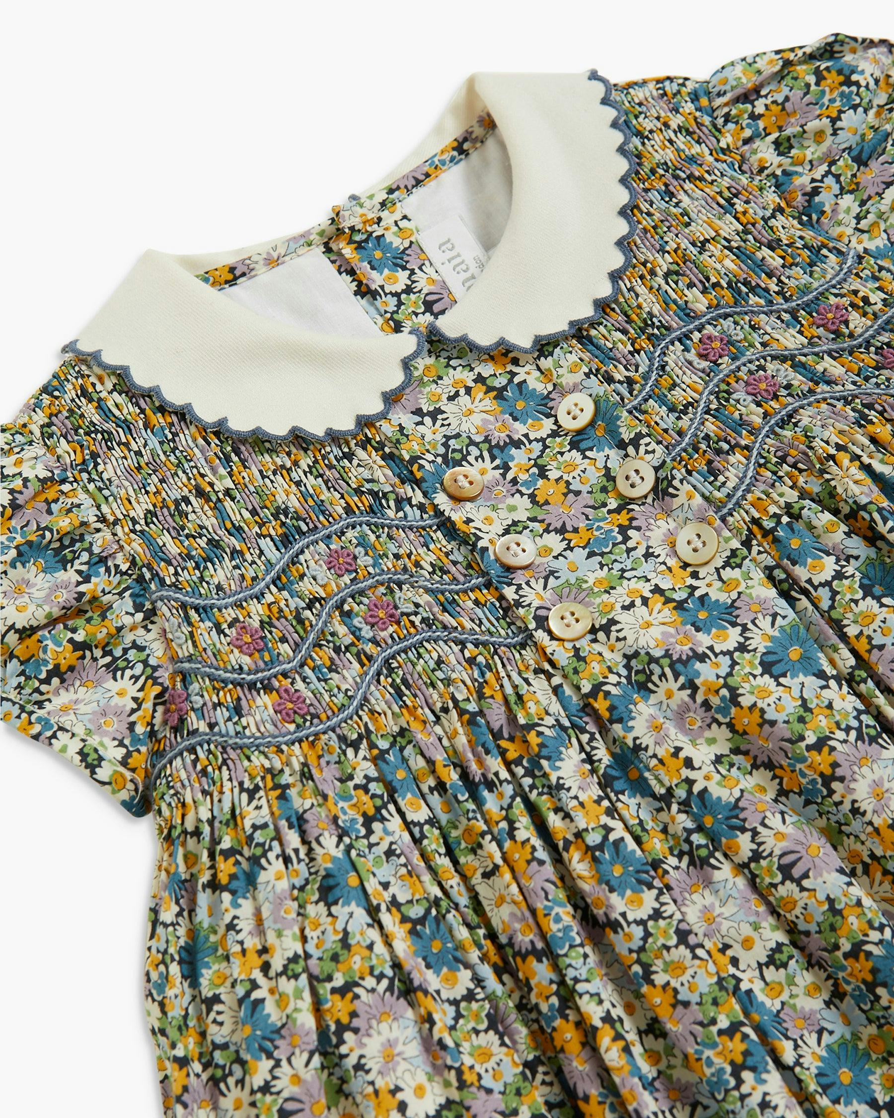 Shirley Dress Blue Green Liberty
