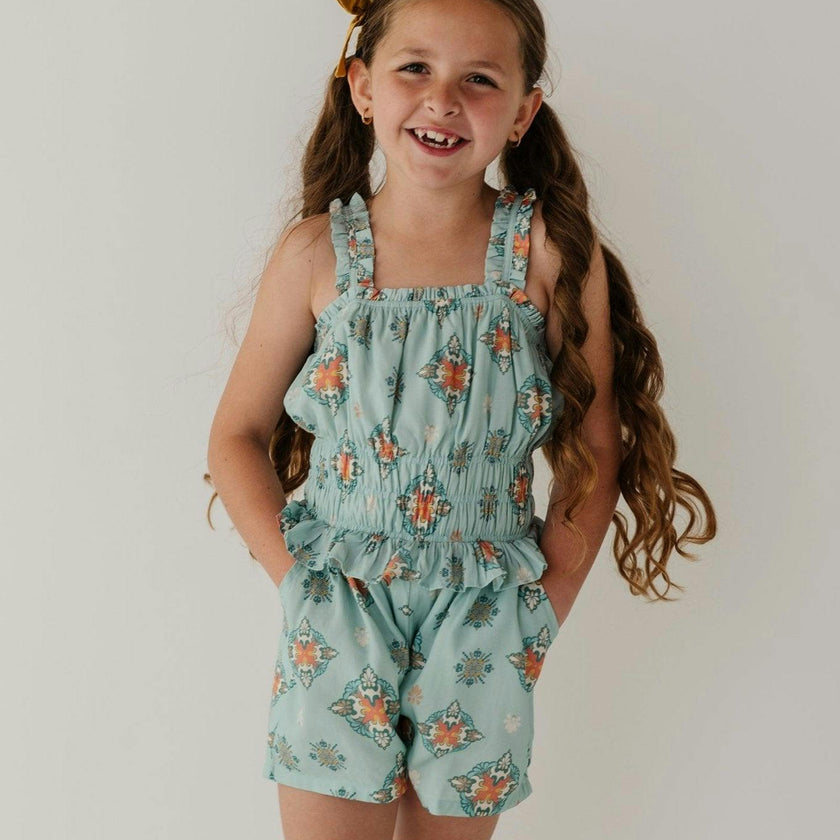 Ruffle Strap Shorts Romper