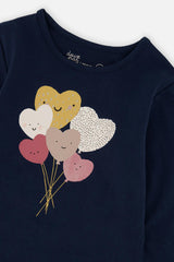 Baby Organic Cotton T-Shirt Royal Blue And Pink