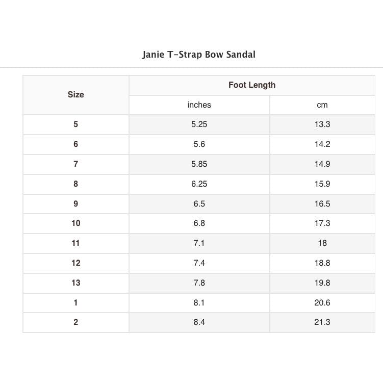 Janie T-Strap Bow Sandal